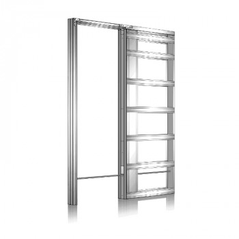 Freistehender Schiebetür Einbaukasten Eclisse SYNTESIS® Line LUCE in der einflügeligen Ausführung für den Einbau in eine Trockenbauwand